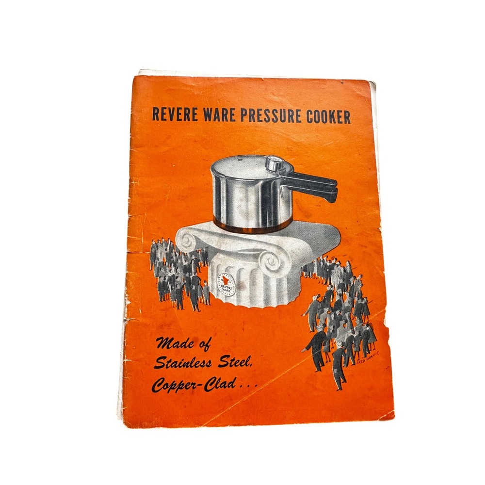 Vintage Revere Ware Pressure Cooker Instruction Manual Recipe Book 1946 Orange
